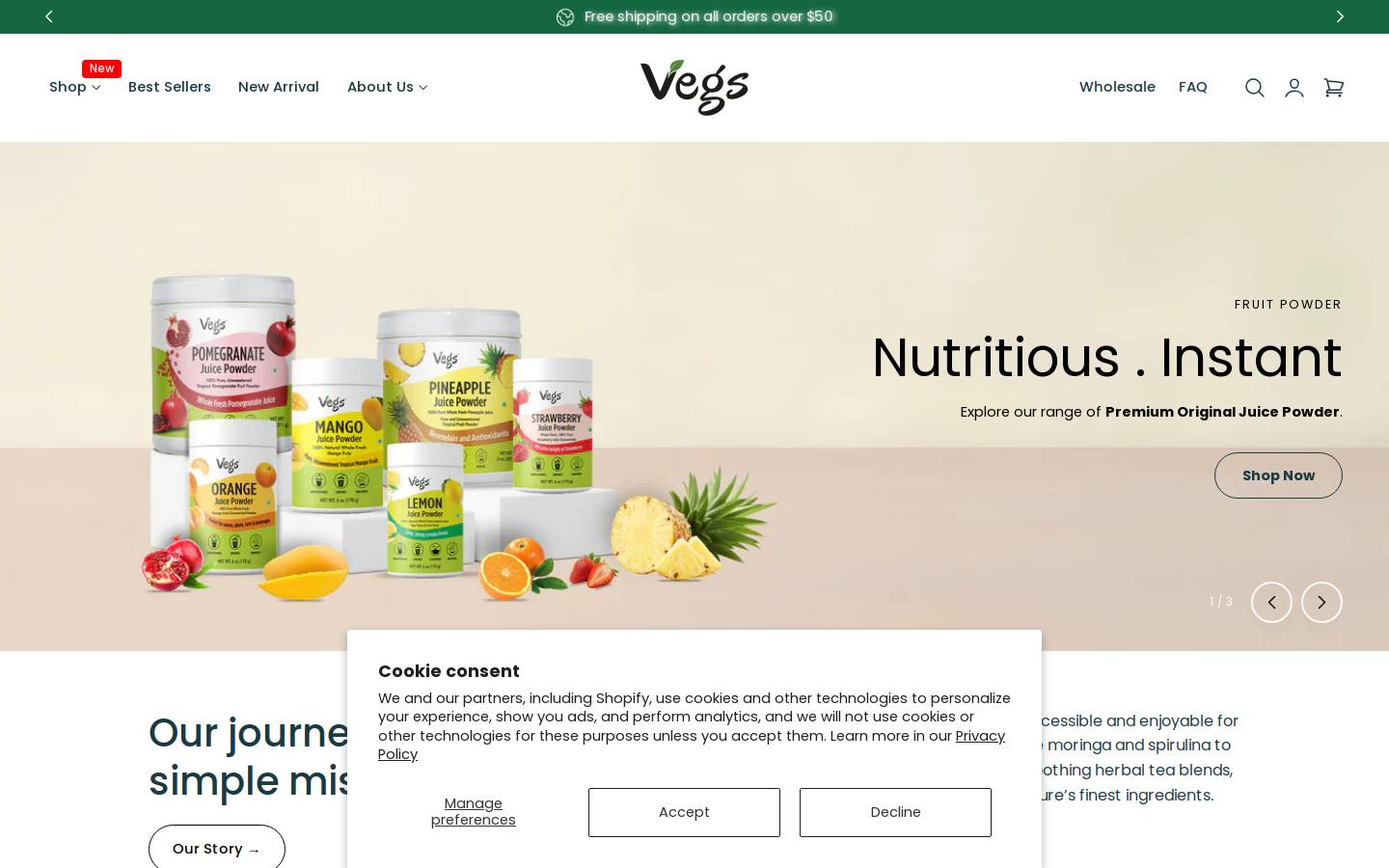 vegswell.com homepage screenshot