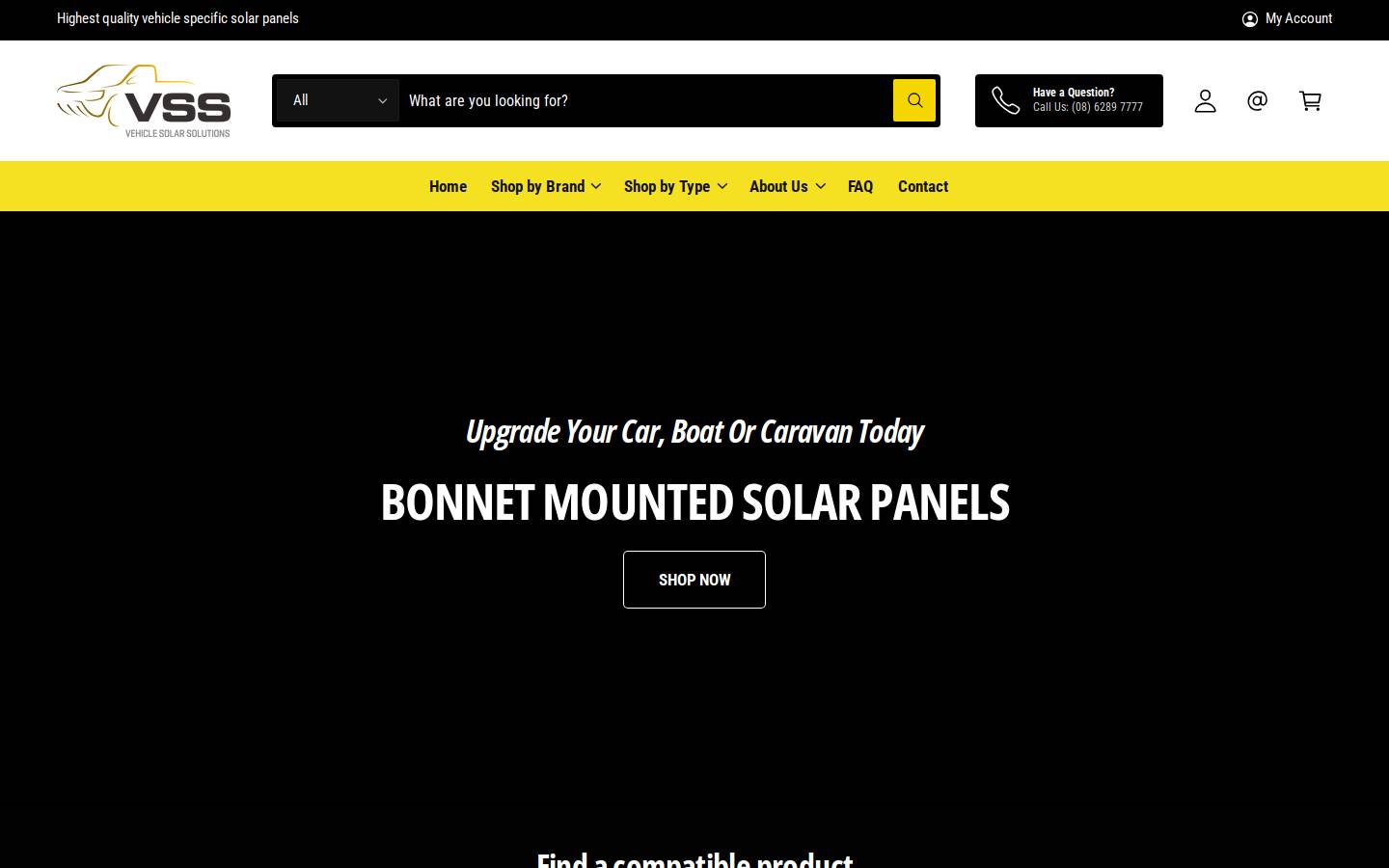 vehiclesolarsolutions.com.au homepage screenshot