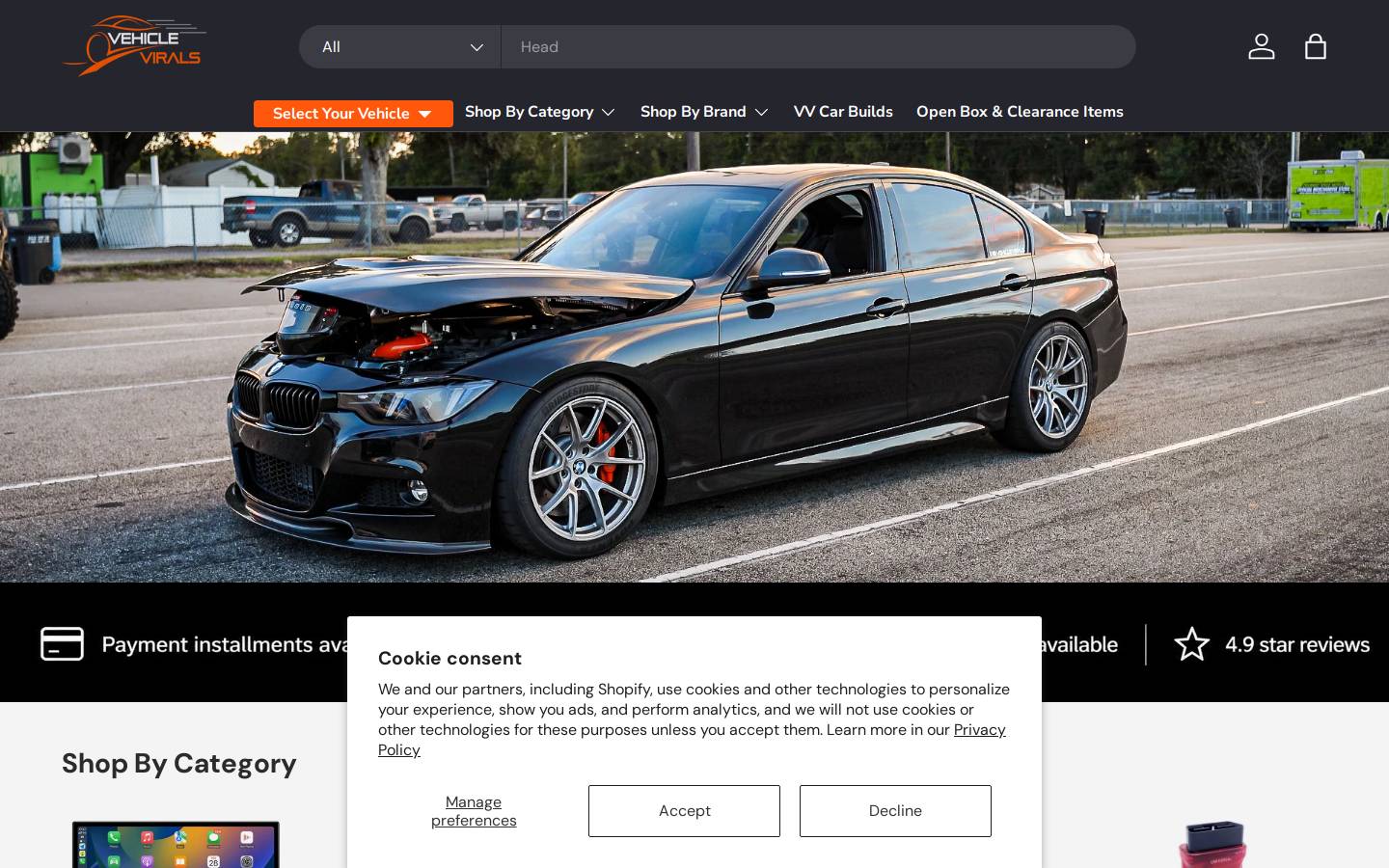 vehiclevirals.com homepage screenshot