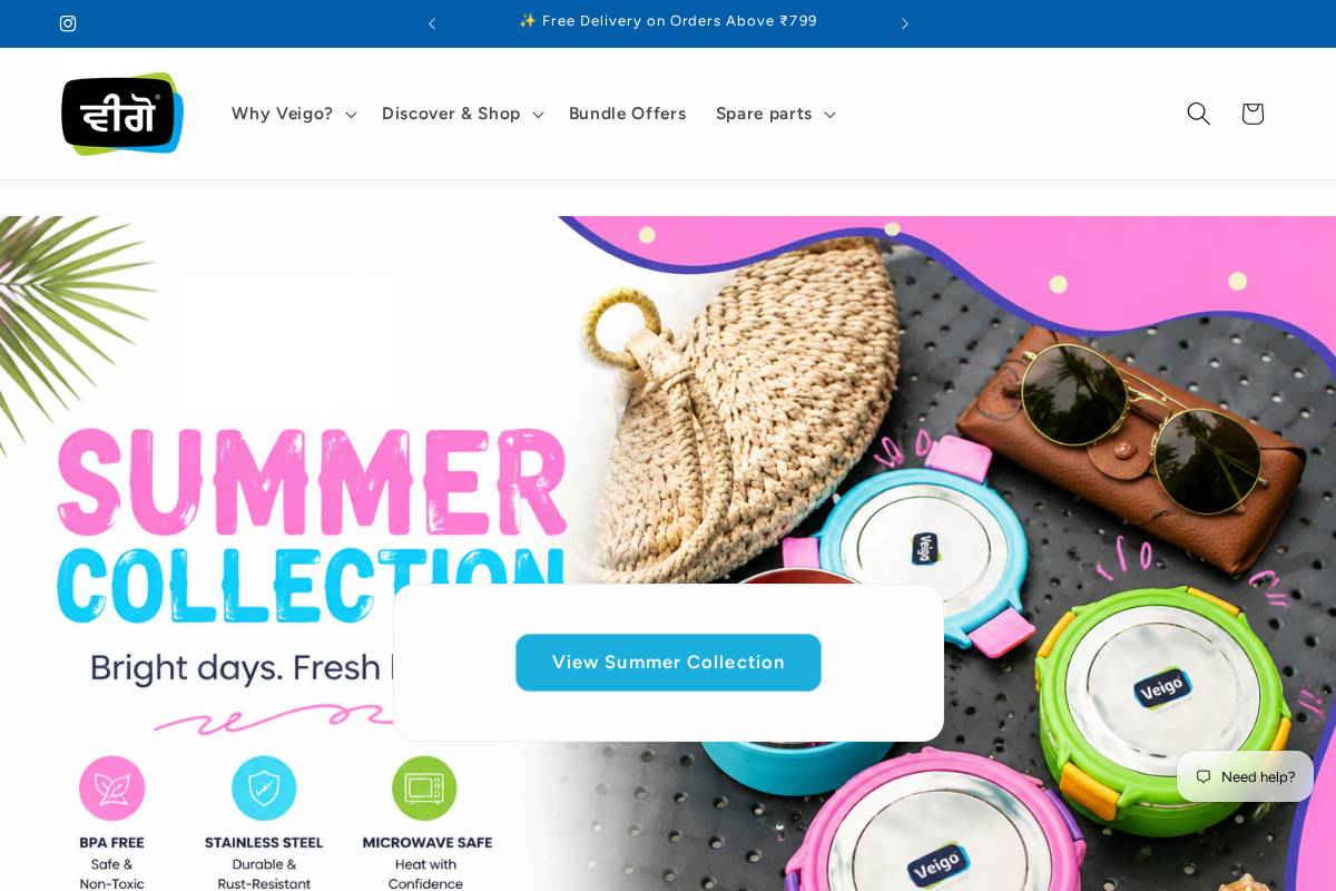 veigo.in homepage screenshot