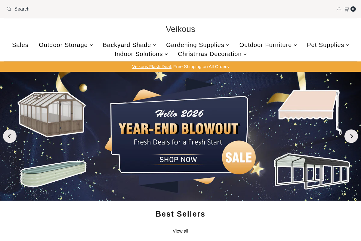 Veikous homepage screenshot