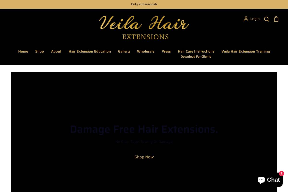 veilahairextensions.com homepage screenshot