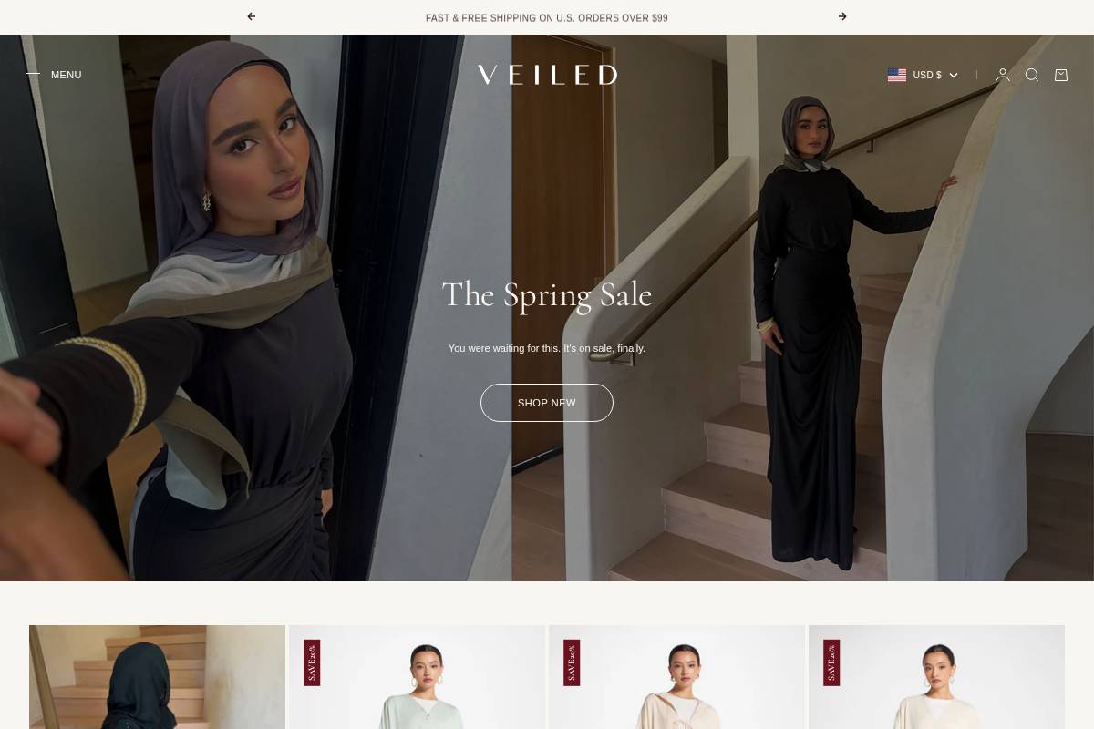 veiled.com homepage screenshot