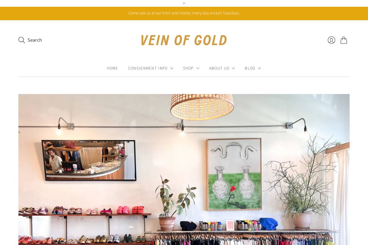 veinofgold.co homepage screenshot