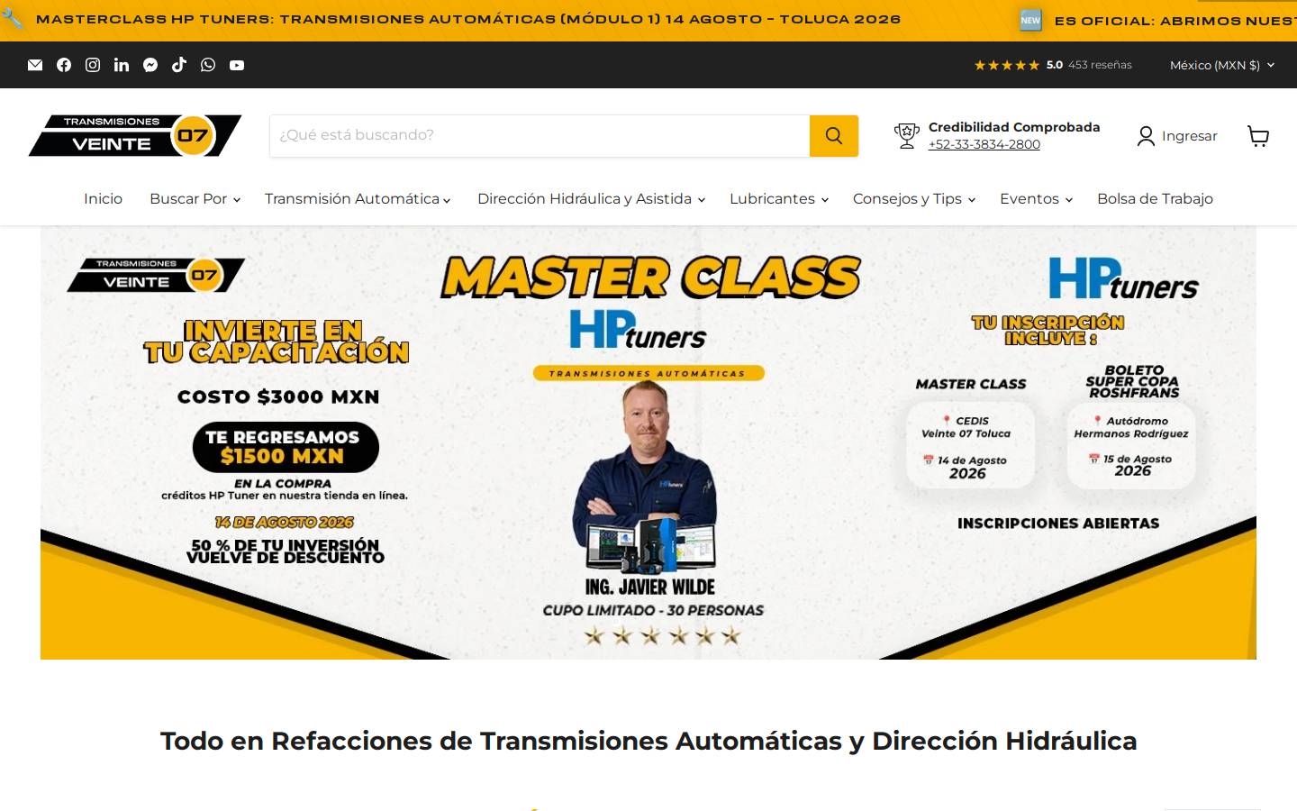 veinte07.com homepage screenshot