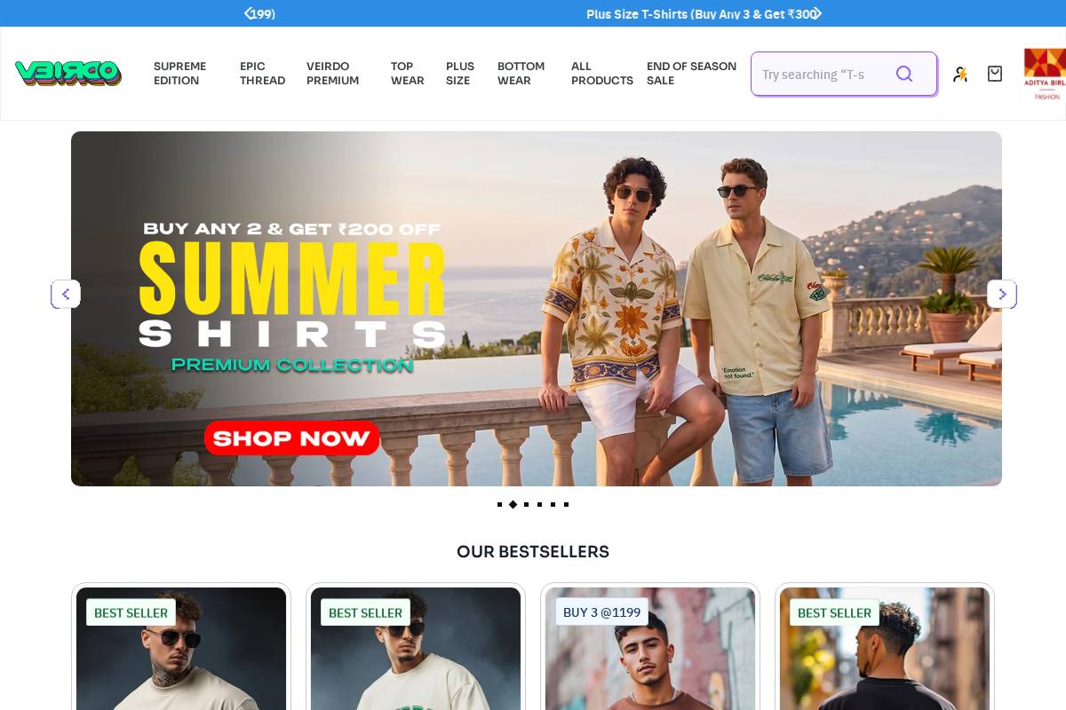 veirdo.in homepage screenshot