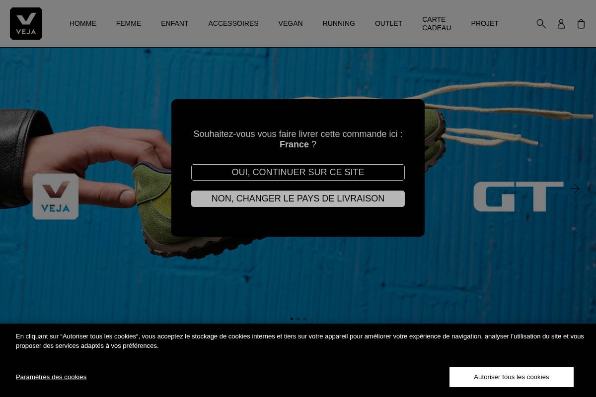 veja-store.com homepage screenshot