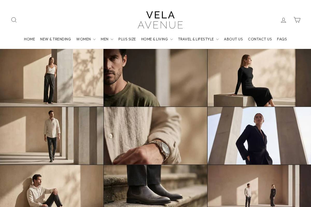 Vela Avenue homepage screenshot