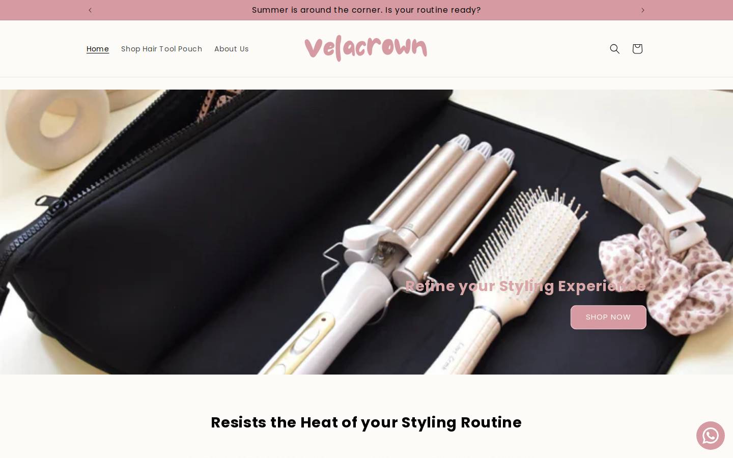 velacrown.com homepage screenshot