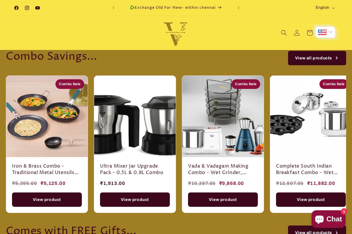 Velanstore homepage screenshot