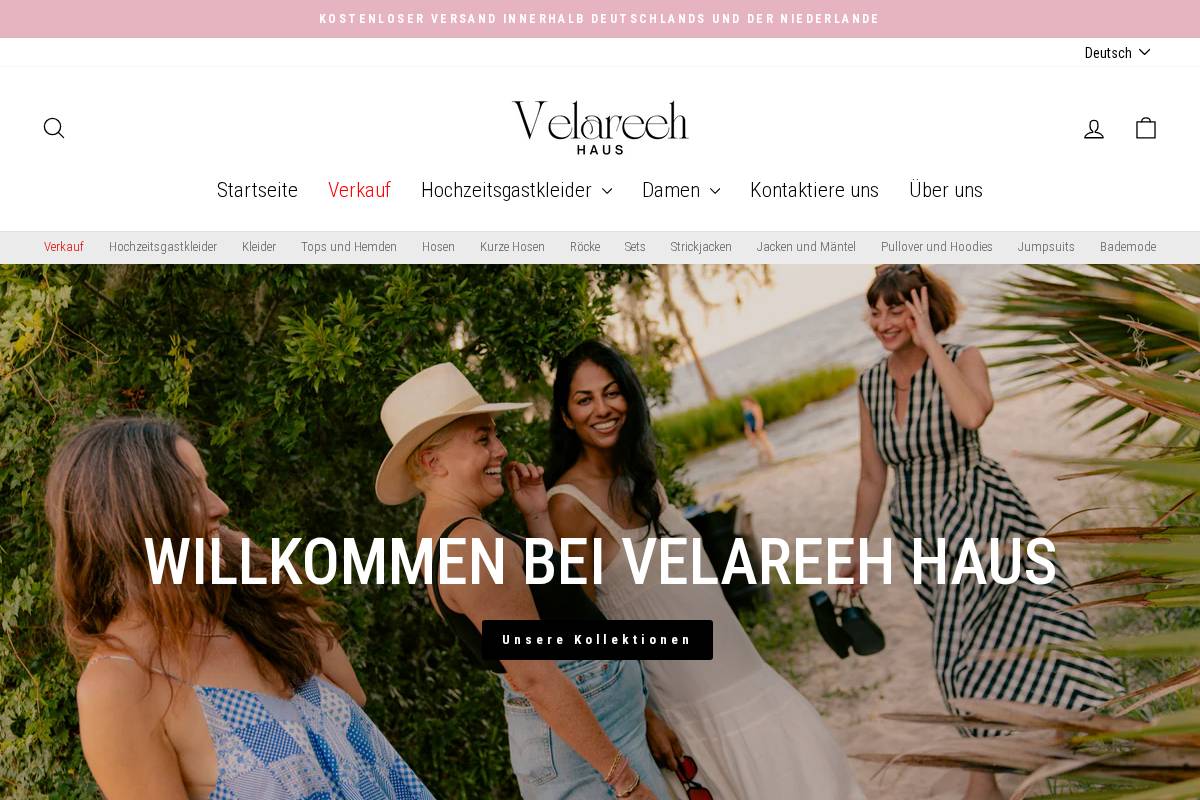Velareehhaus homepage screenshot