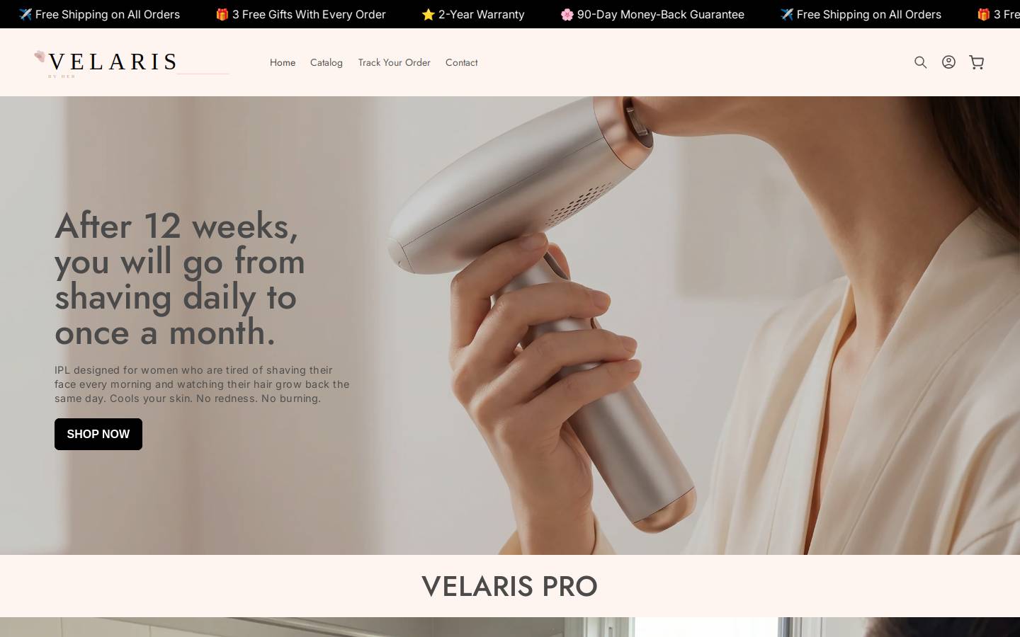 velarisbyher.com homepage screenshot