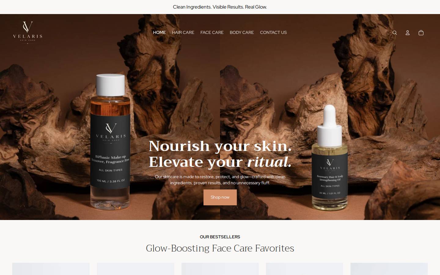 velarisskin.shop homepage screenshot