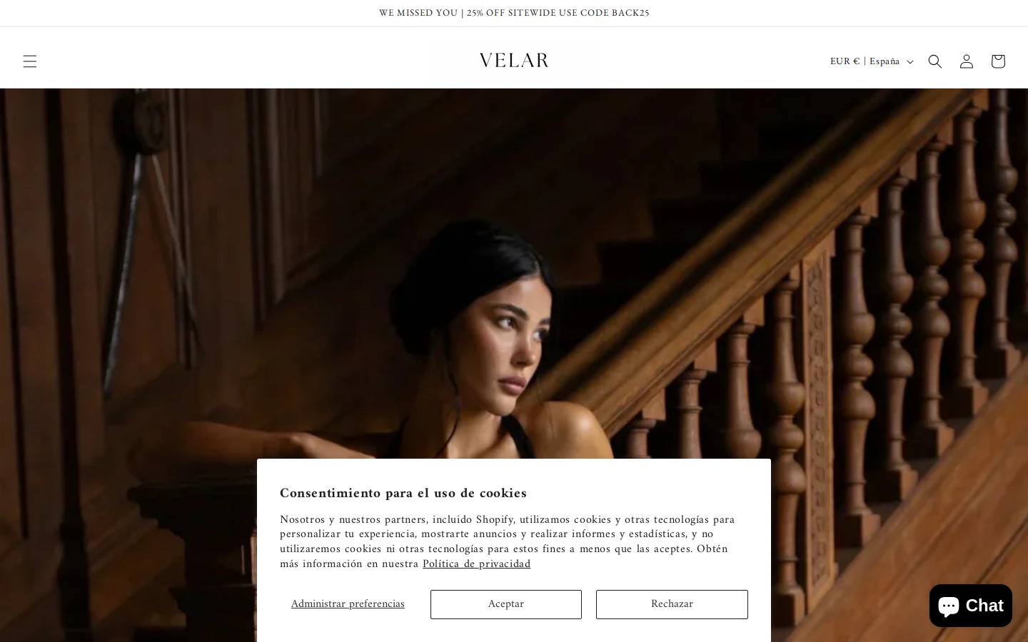 velarofficial.com homepage screenshot