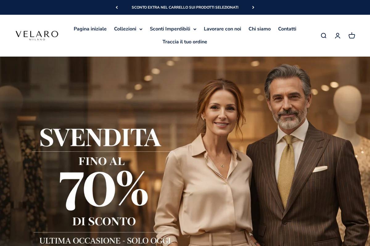 velaromilano.com homepage screenshot