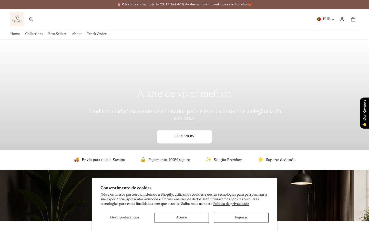 velaroshop.online homepage screenshot