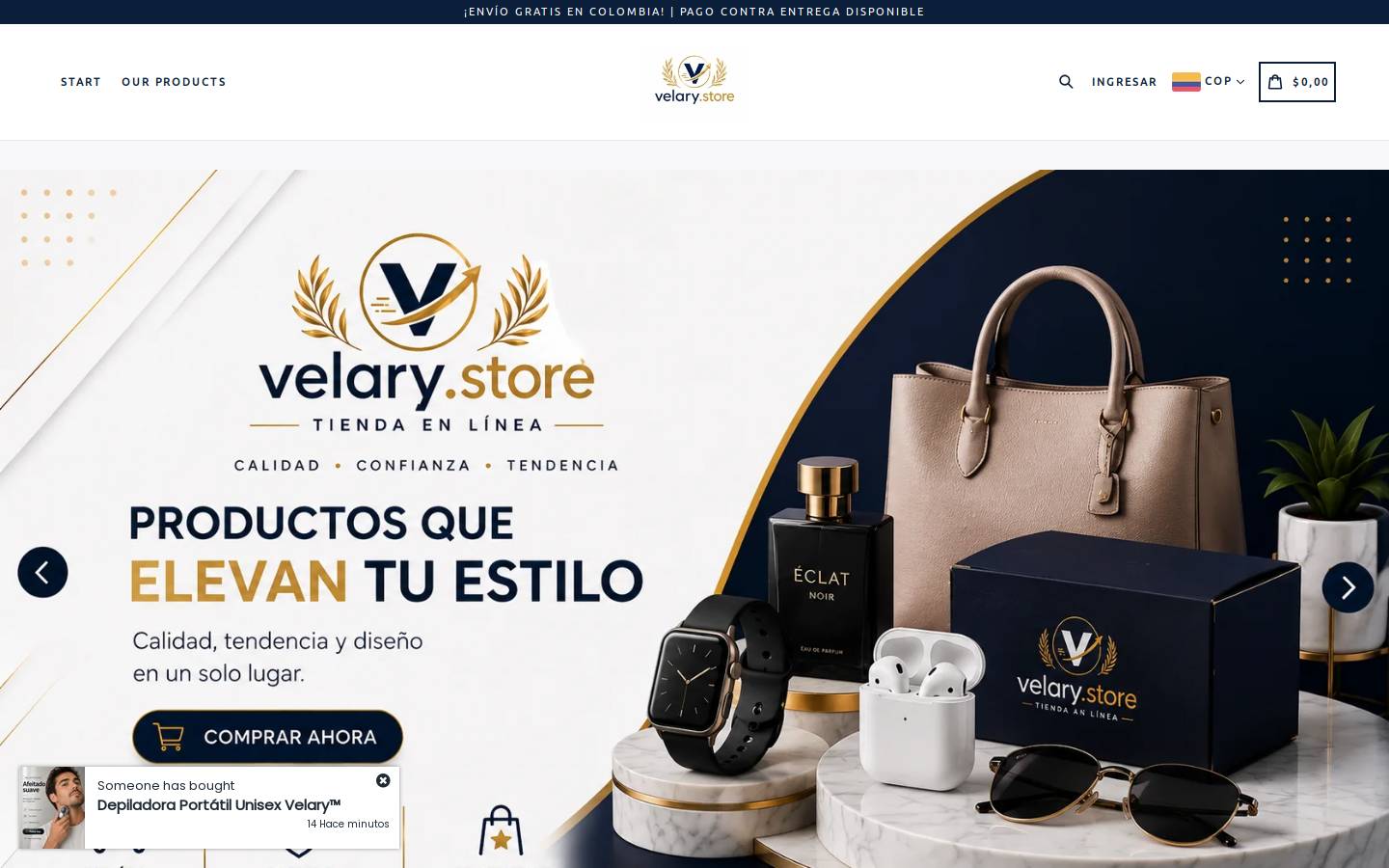 velary.store homepage screenshot