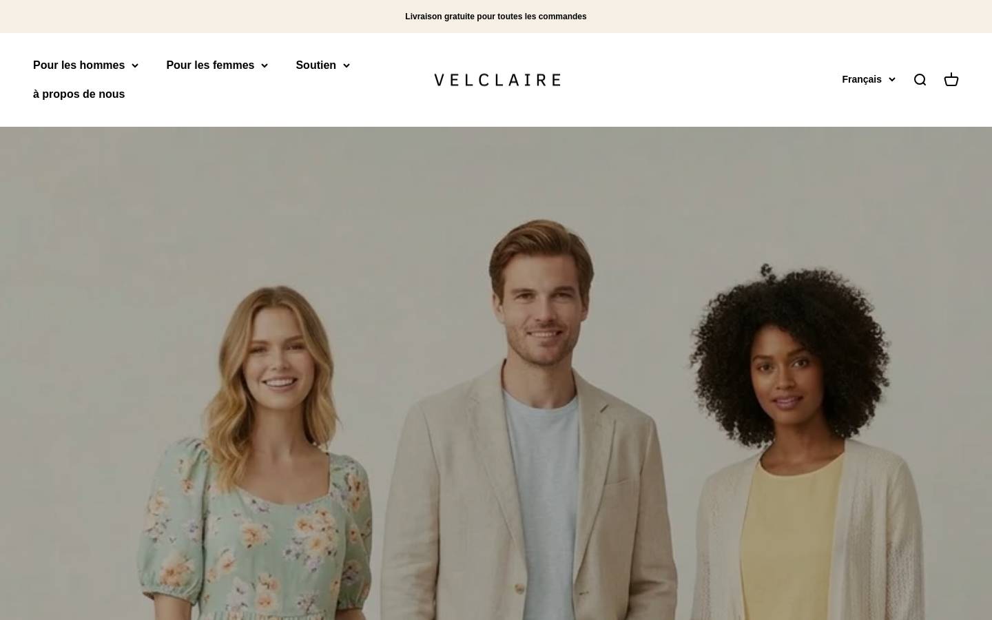 Velclairemode homepage screenshot