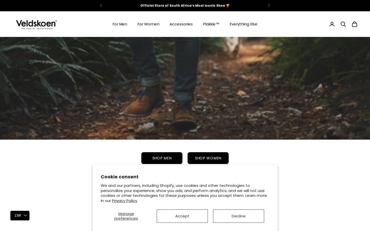 veldskoen.com homepage screenshot