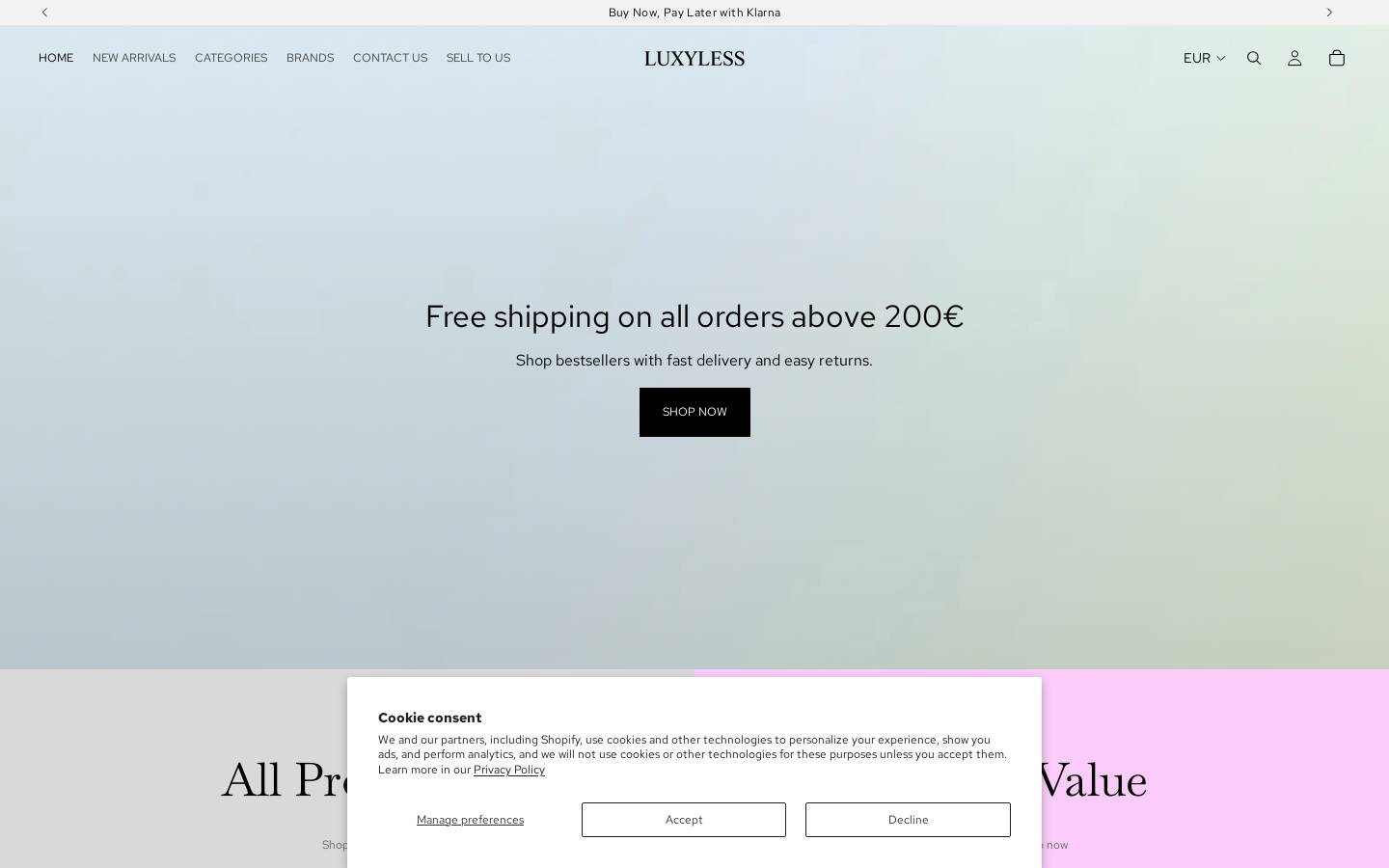 velenti.shop homepage screenshot