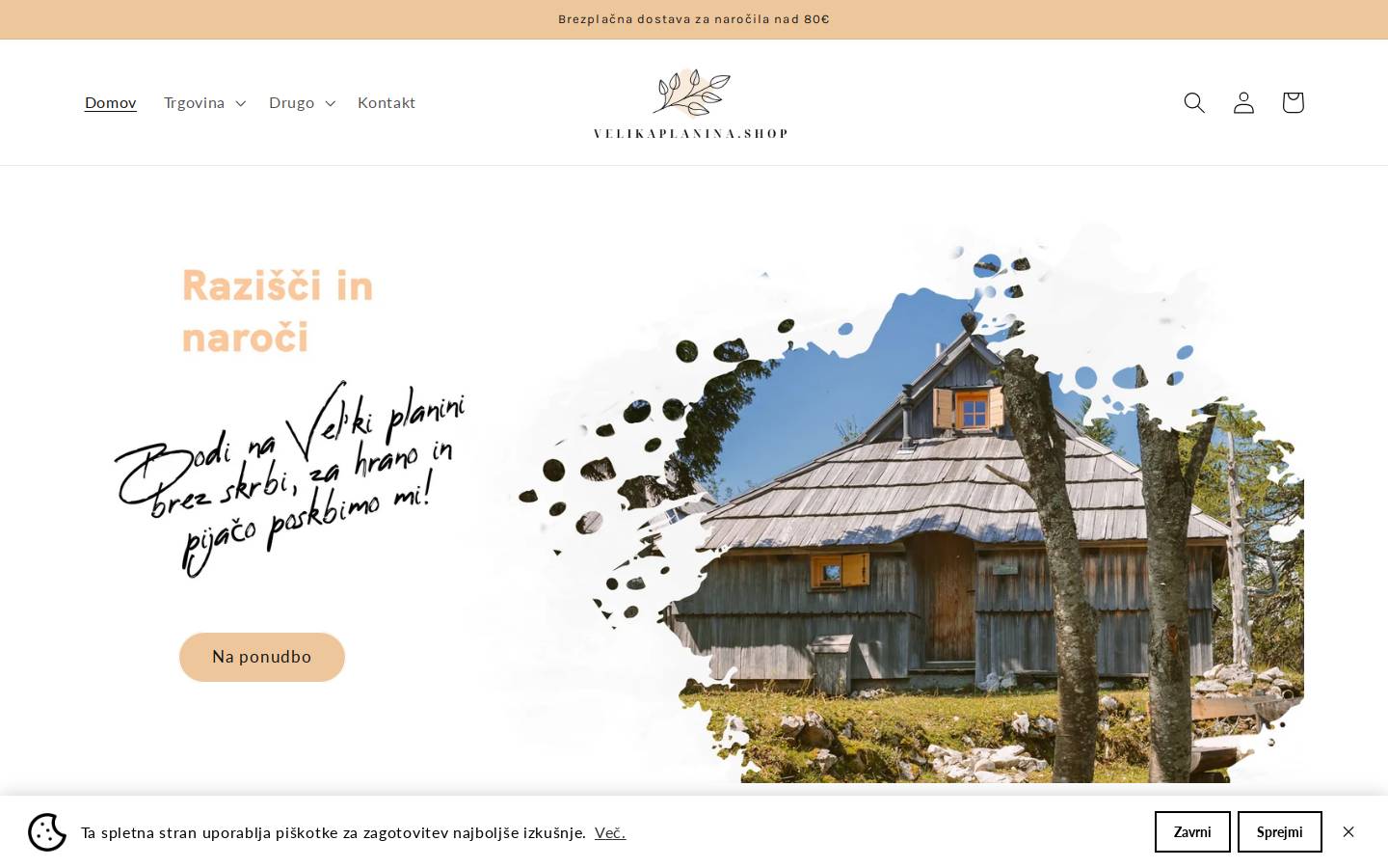 velikaplanina.shop homepage screenshot