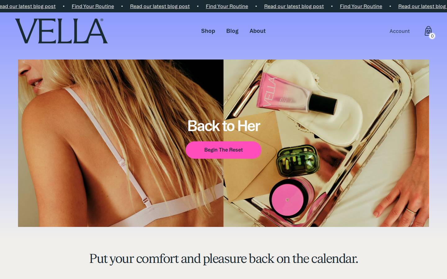 vellabio.com homepage screenshot