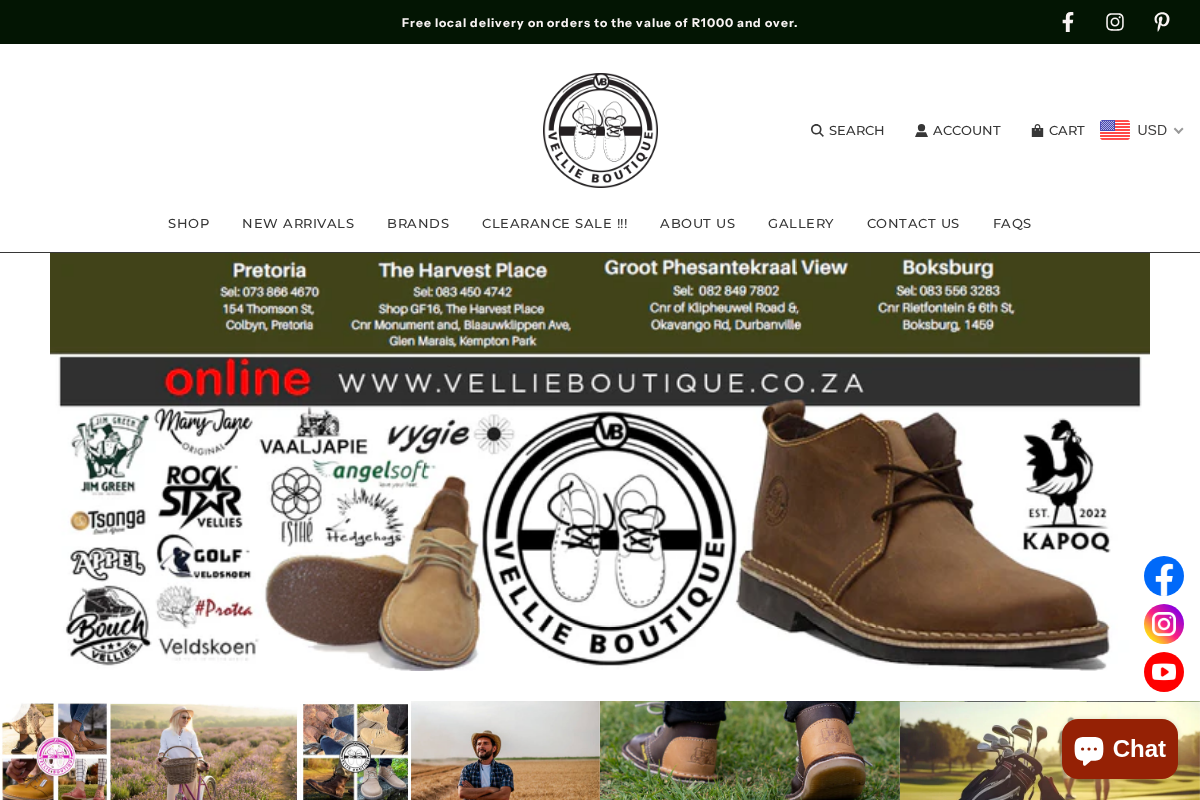 Vellie Boutique homepage screenshot