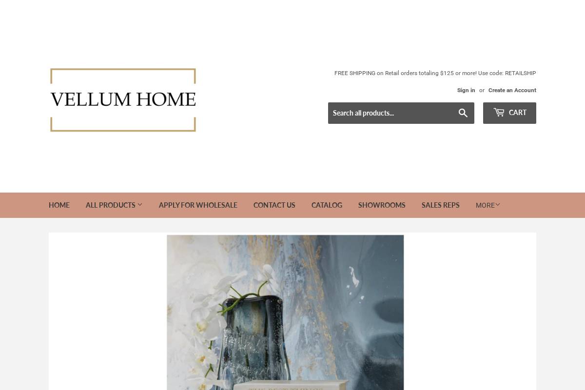 vellumhome.com homepage screenshot