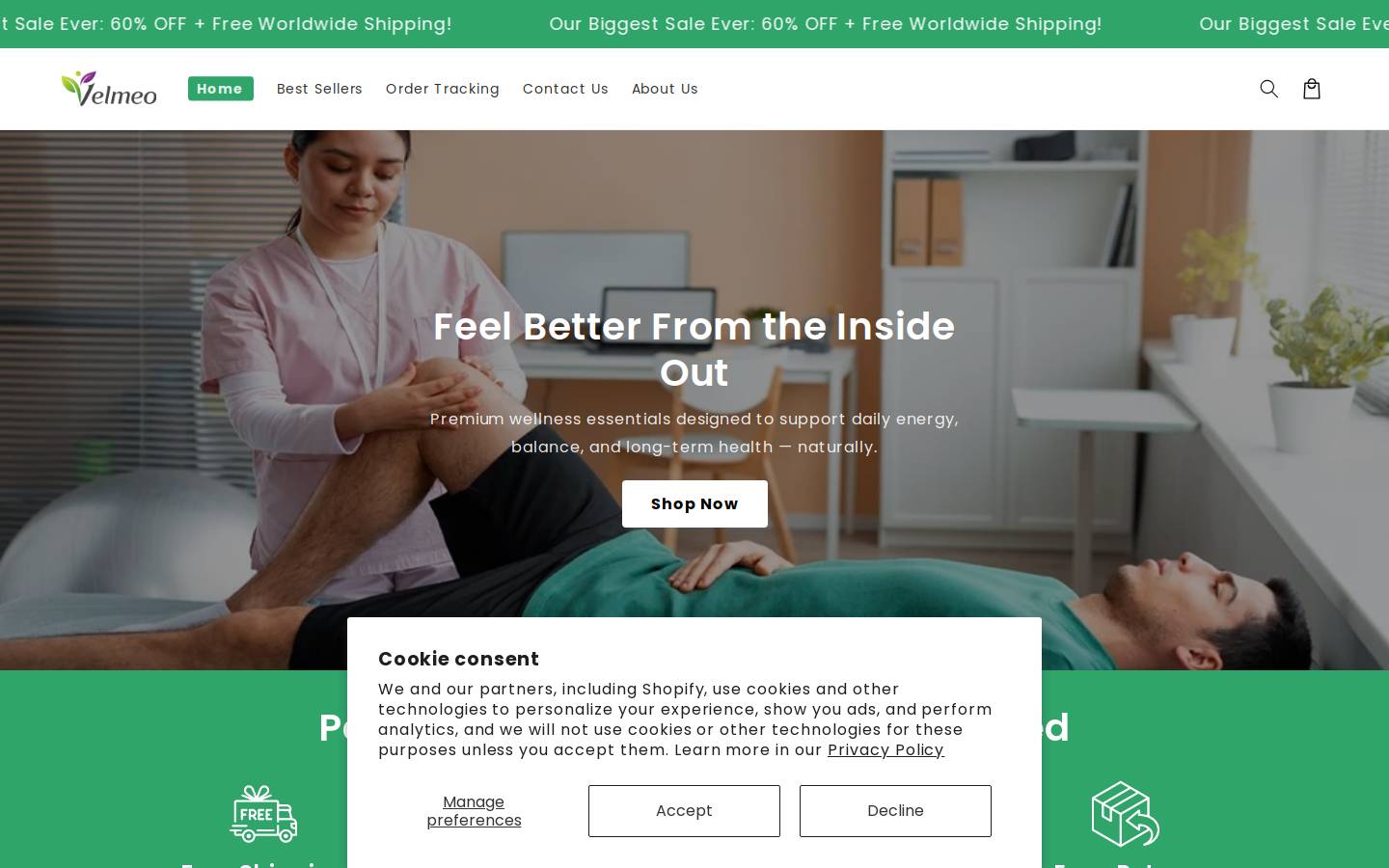 velmeo.com homepage screenshot