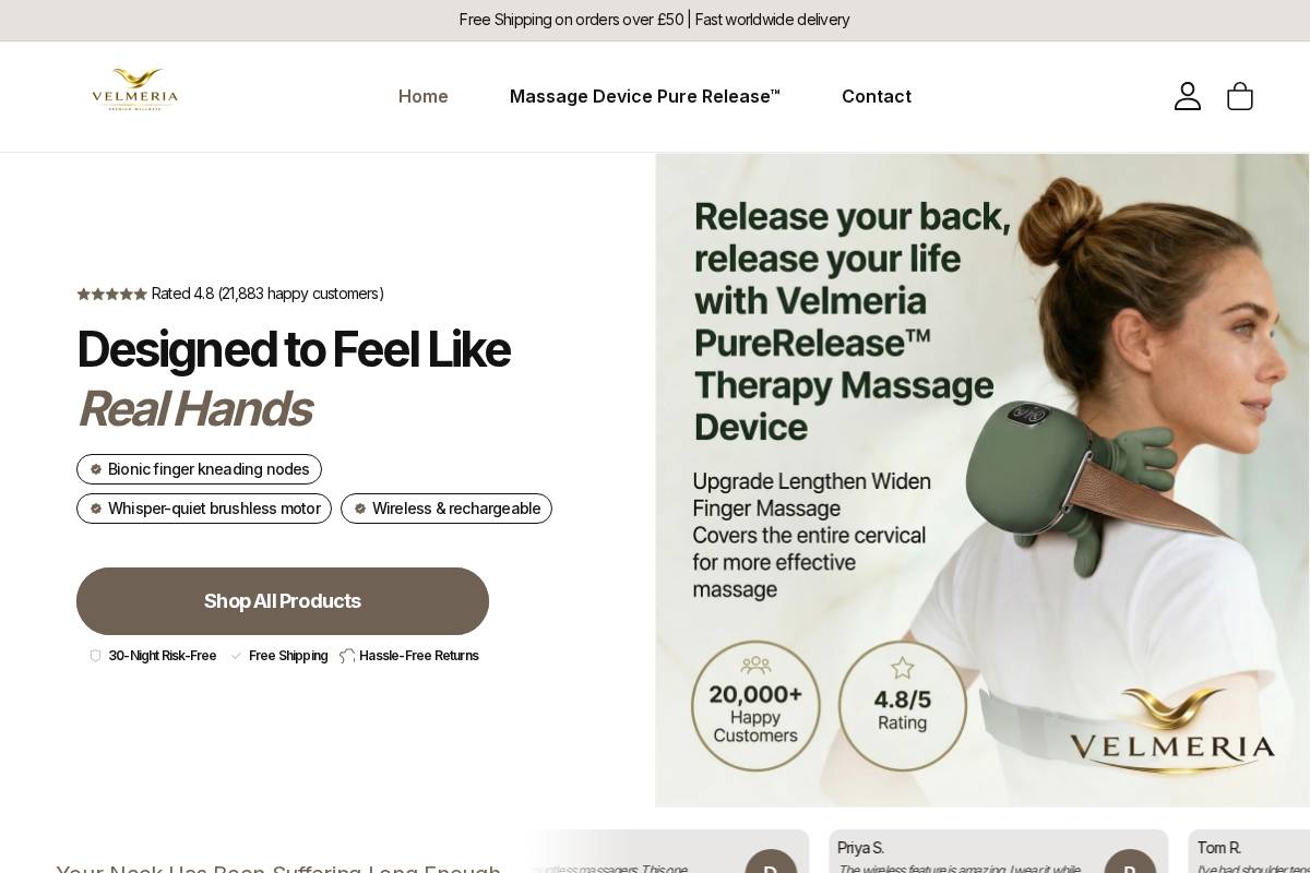 velmeria.com homepage screenshot