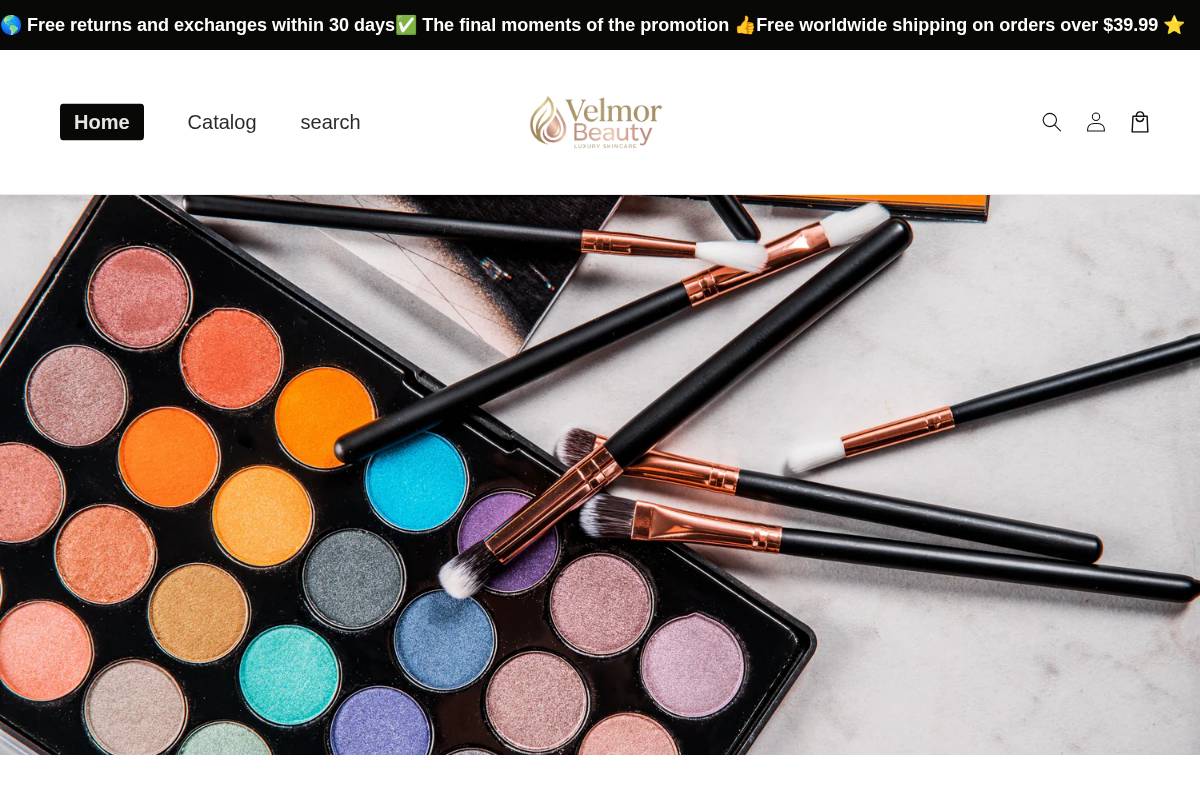 velmorbeauty.com homepage screenshot