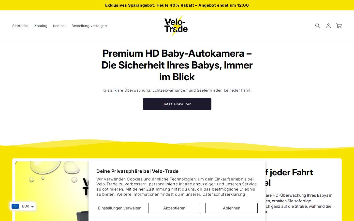 velo-trade.com homepage screenshot