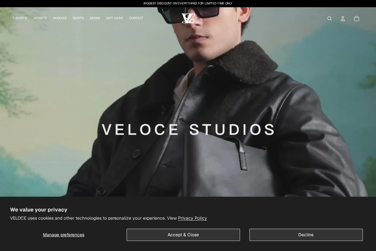 VELOCE™ homepage screenshot