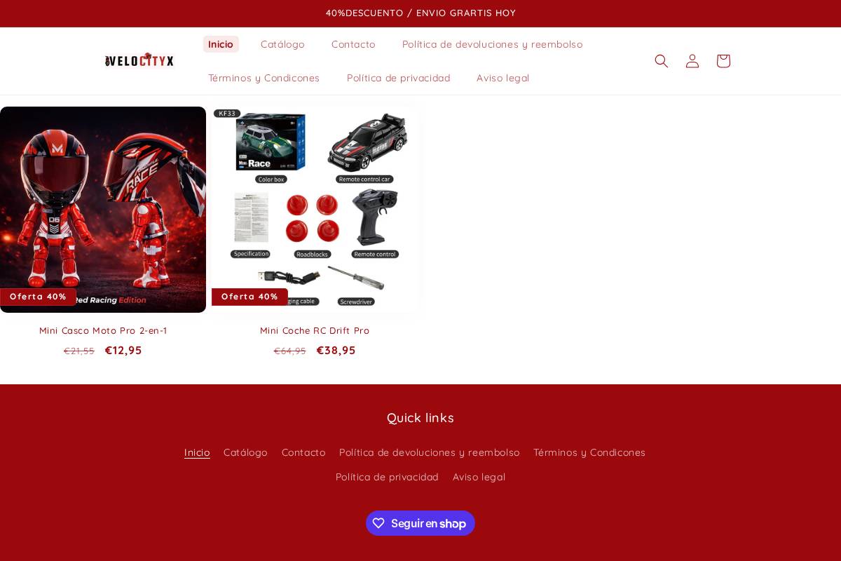 velocity-x.store homepage screenshot