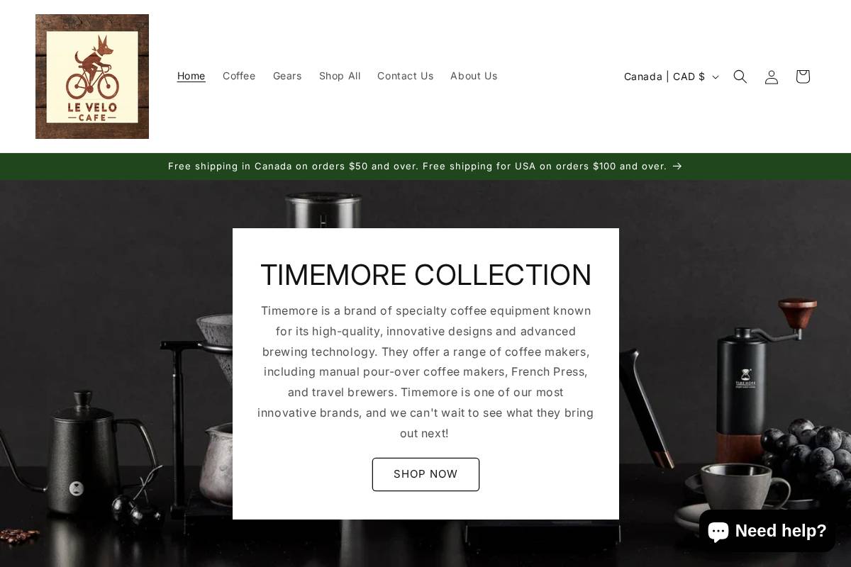 Velocoffeecompany homepage screenshot
