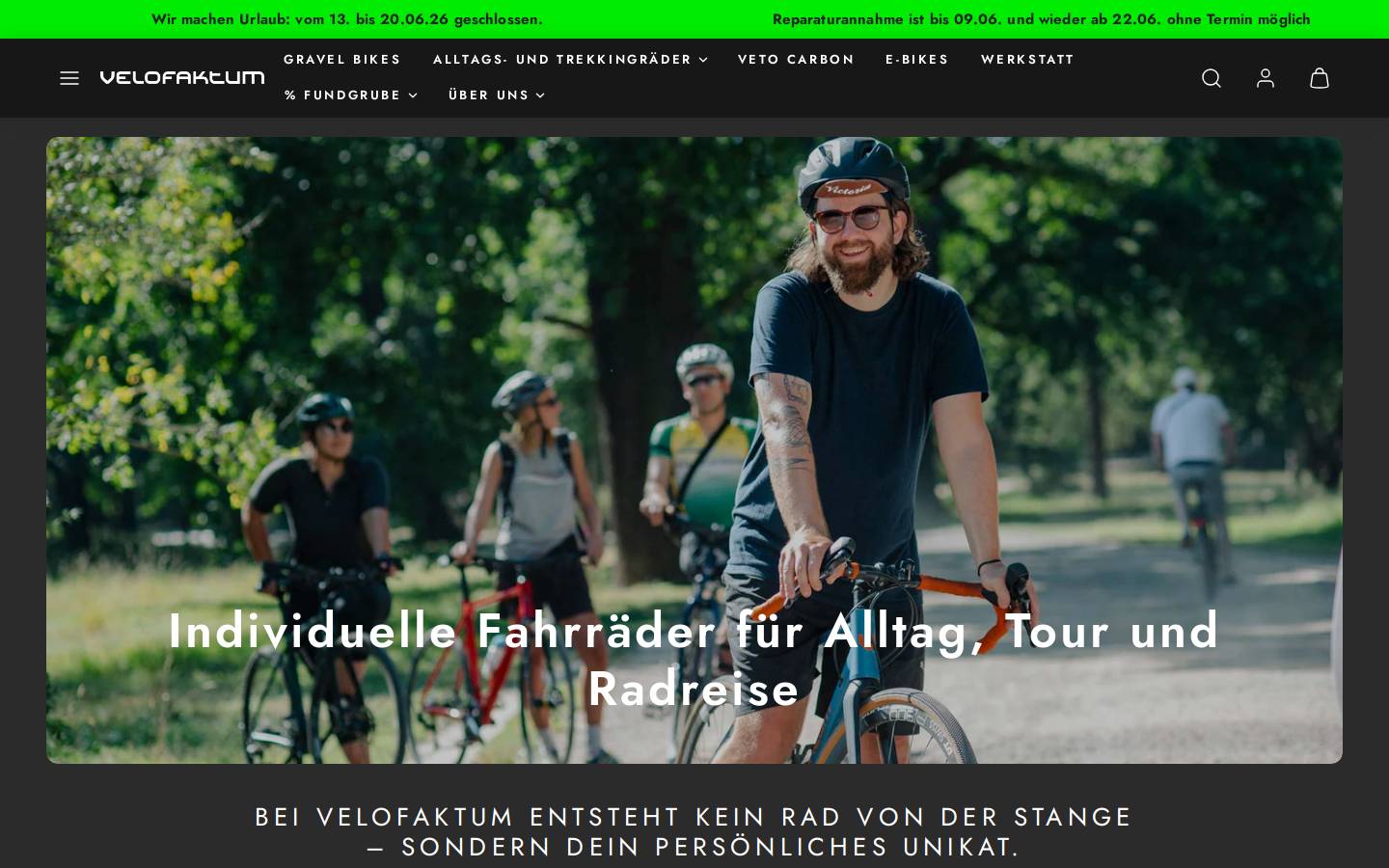 velofaktum.de homepage screenshot