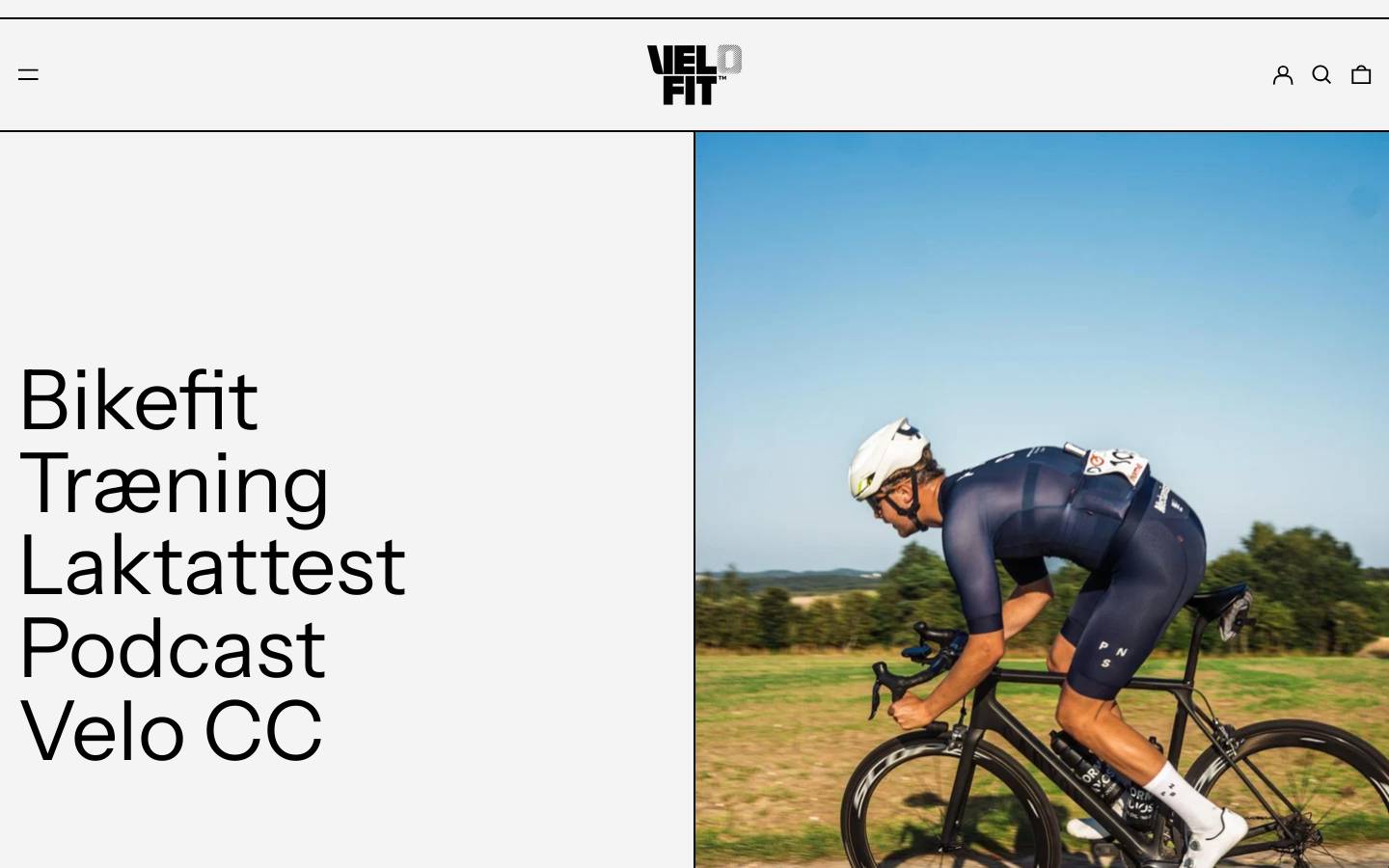 Velofit homepage screenshot
