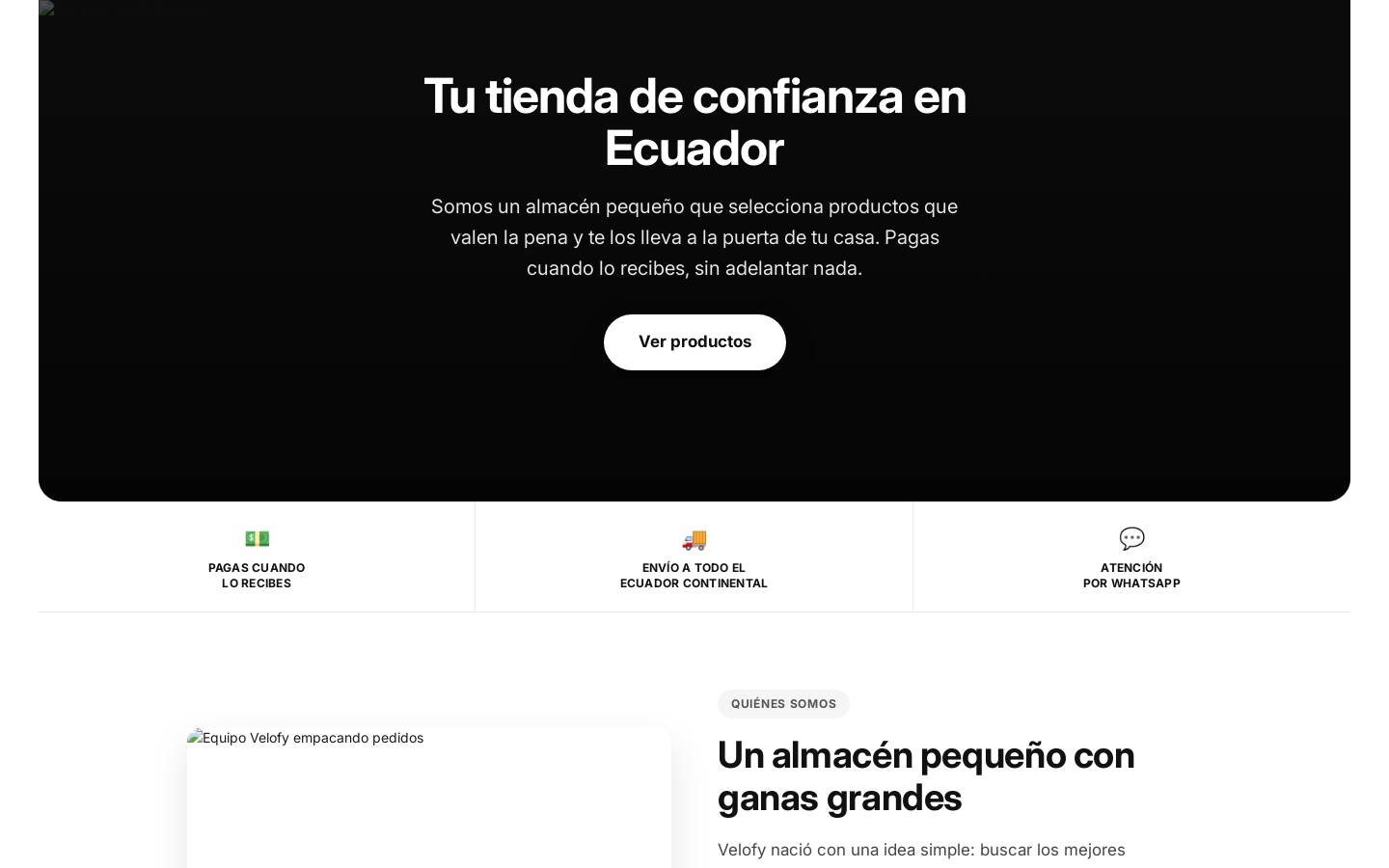 velofyecuador.com homepage screenshot