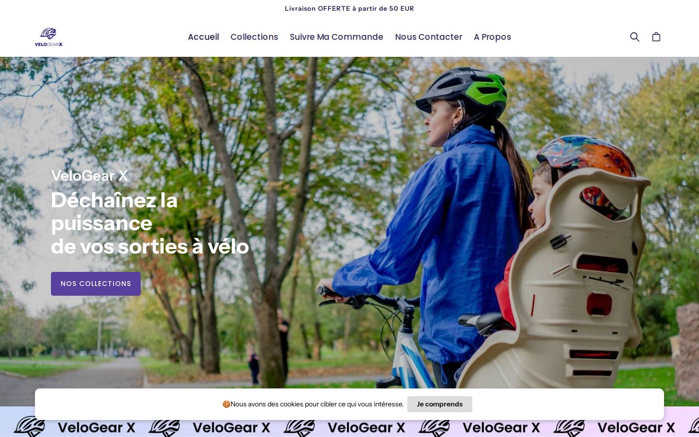velogearx.com homepage screenshot