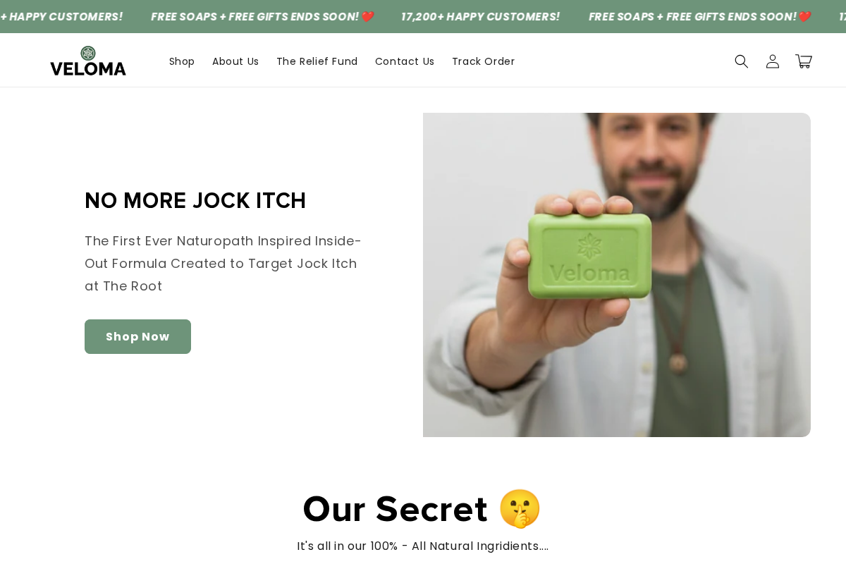 Veloma homepage screenshot
