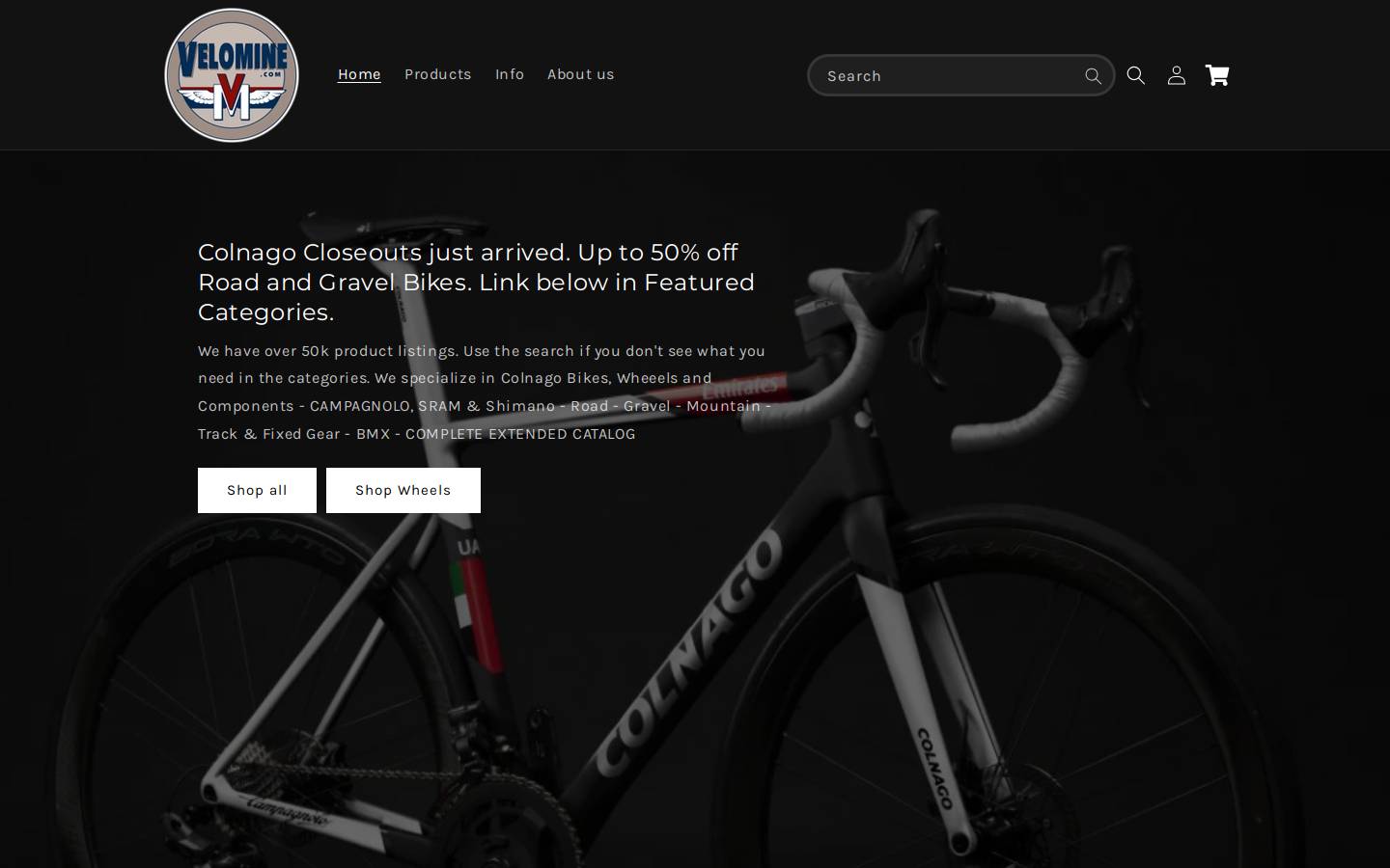 velomine.com homepage screenshot