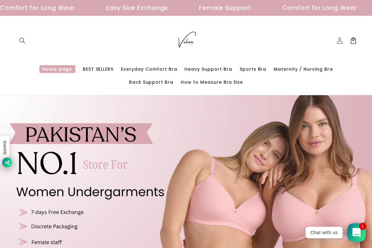 Velora homepage screenshot