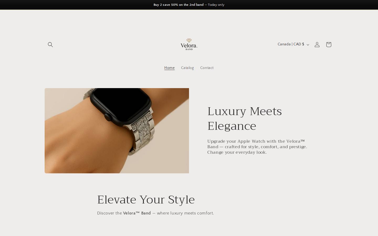 veloraband.com homepage screenshot