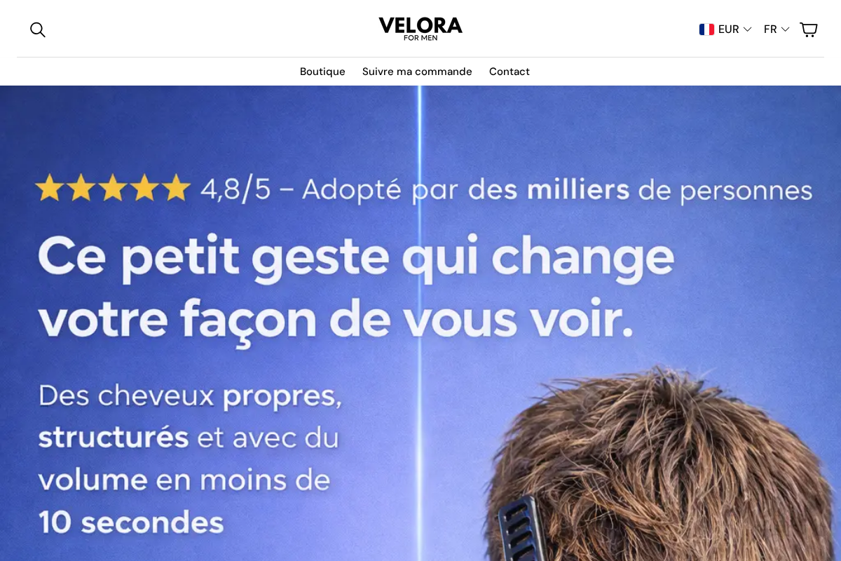 VELORA Hair homepage screenshot