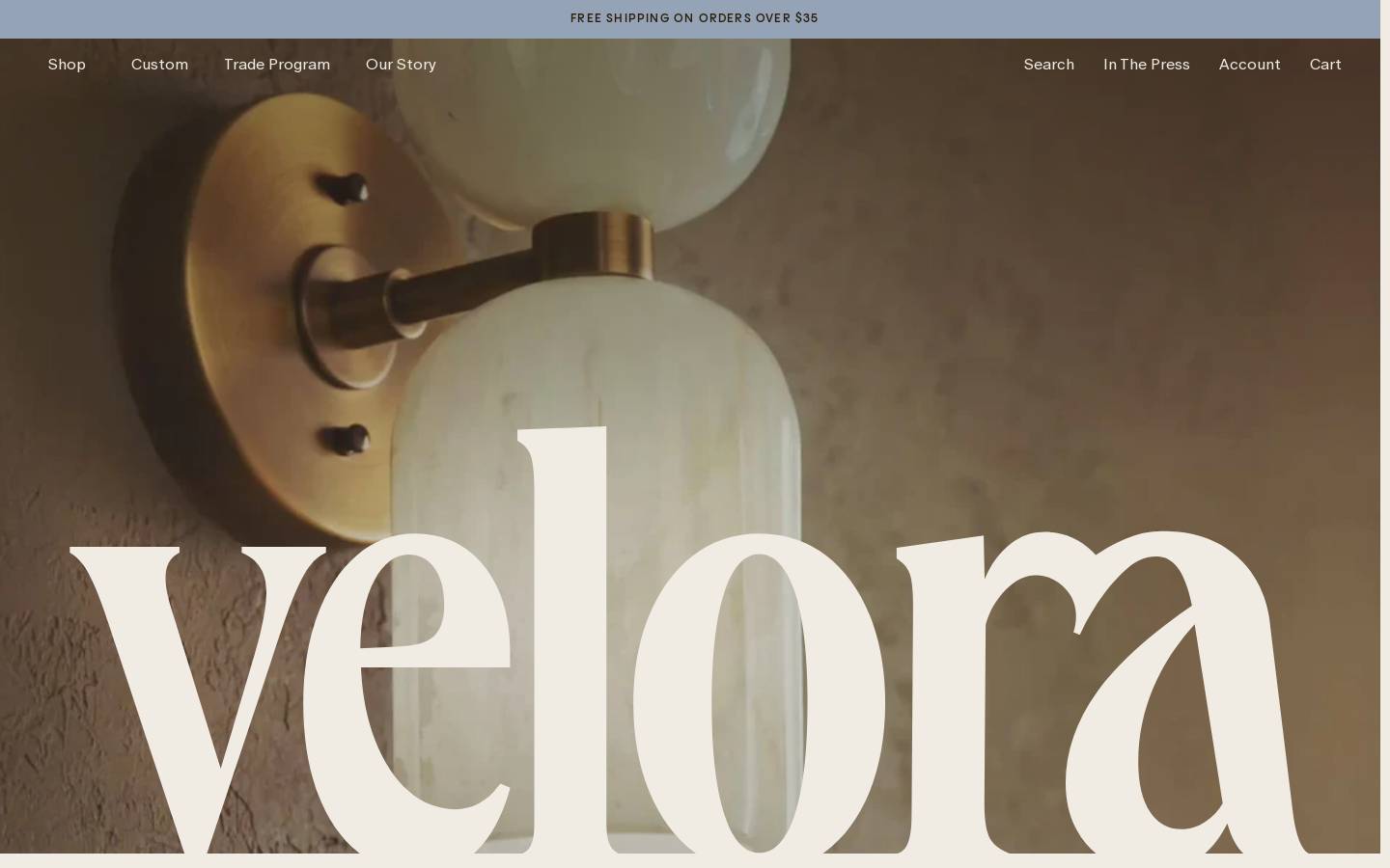 velorahome.com homepage screenshot