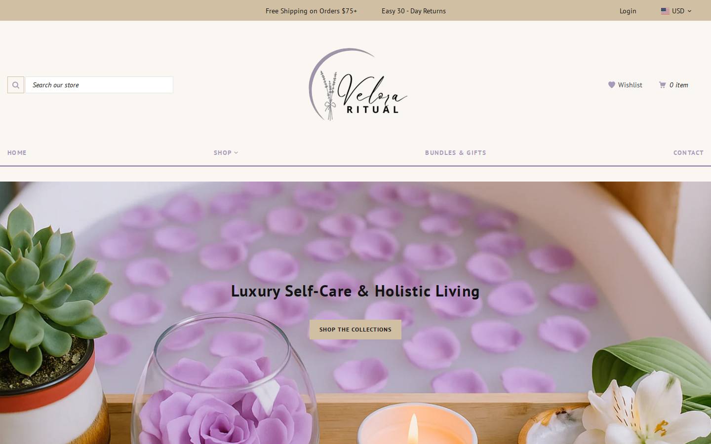 veloraritual.com homepage screenshot