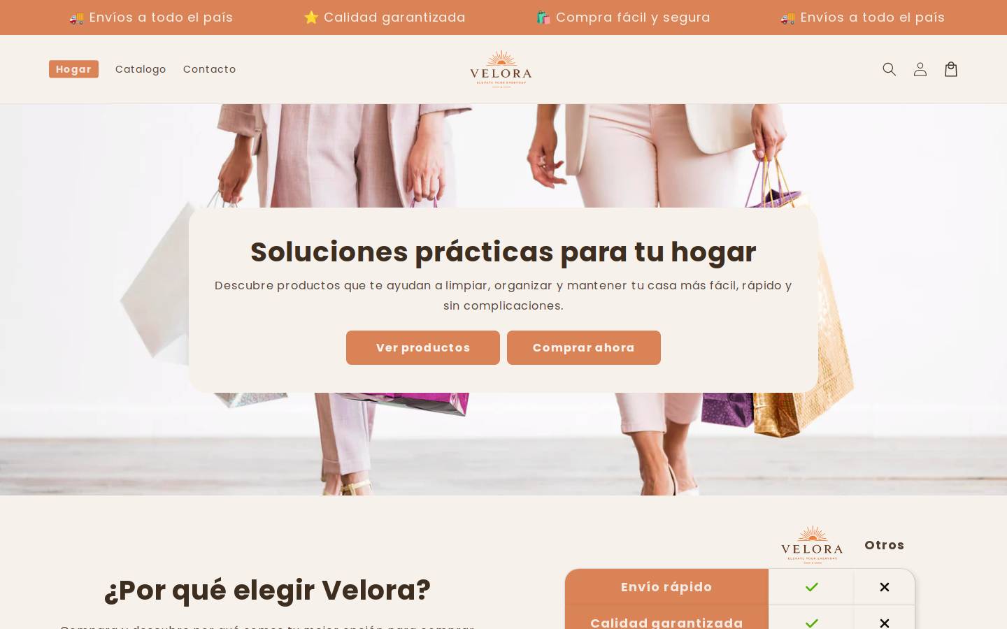 velorashop.xyz homepage screenshot