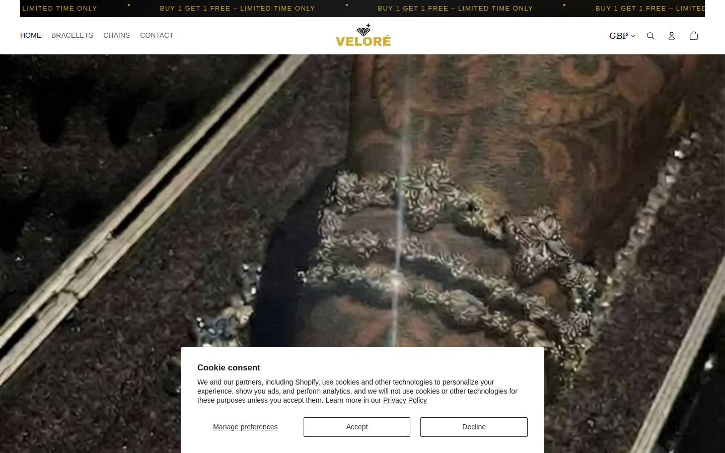 velorejewellery.store homepage screenshot
