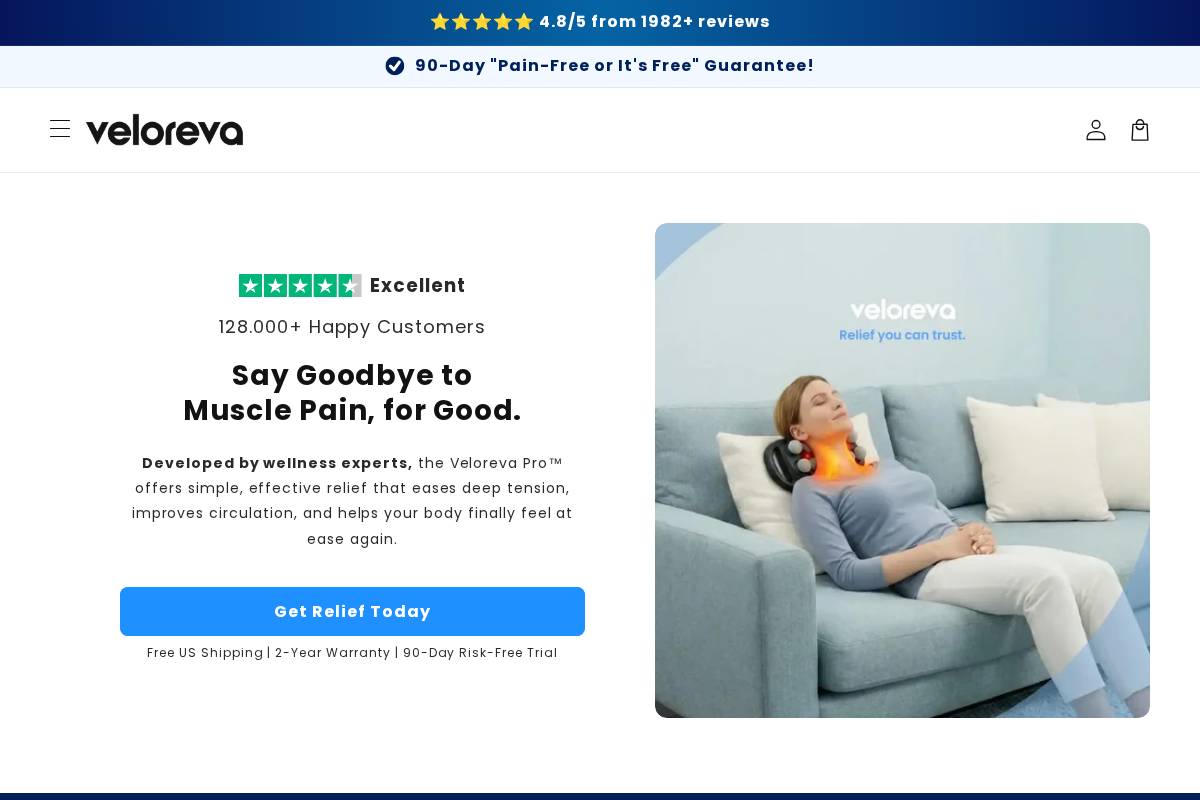 Veloreva homepage screenshot