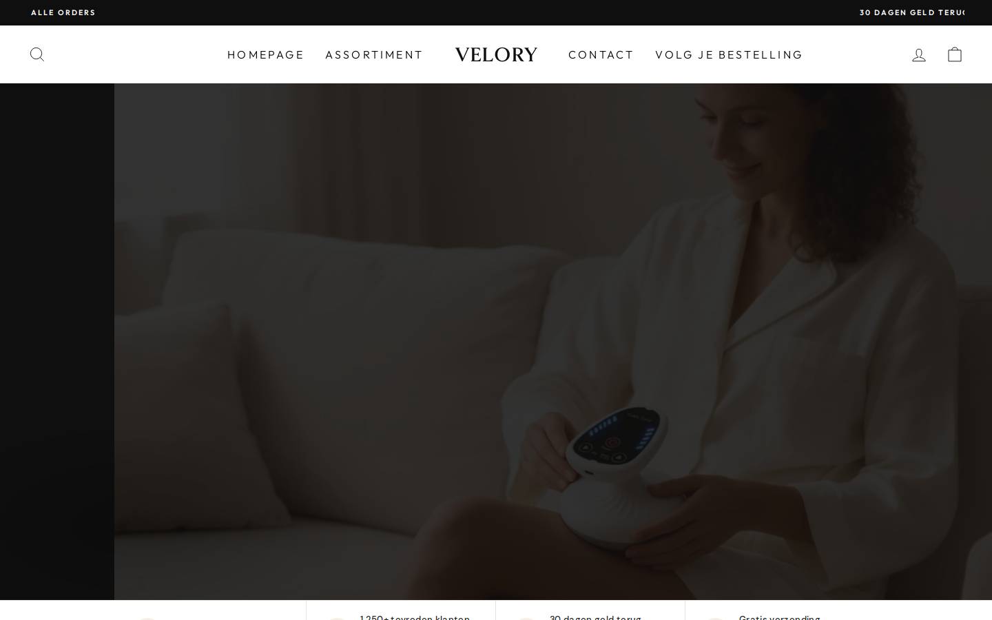 Velory homepage screenshot